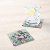 Vase mit rosa Rosen, Van Gogh Rechteckiger Pappuntersetzer (Vor Ort)