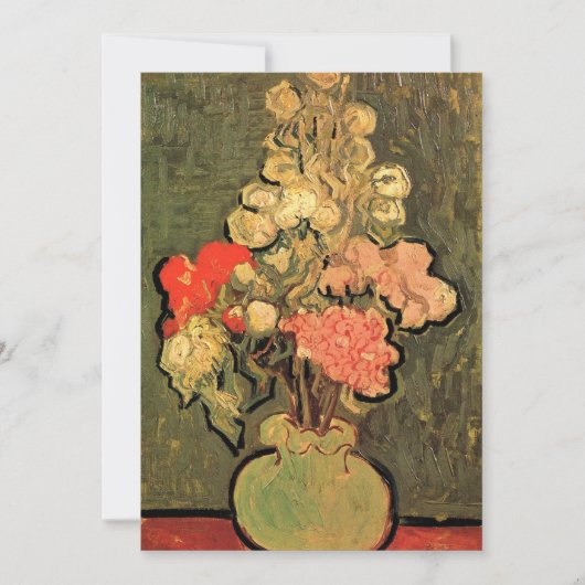 Vase mit Rose Mallows von Vincent van Gogh (Vorderseite)