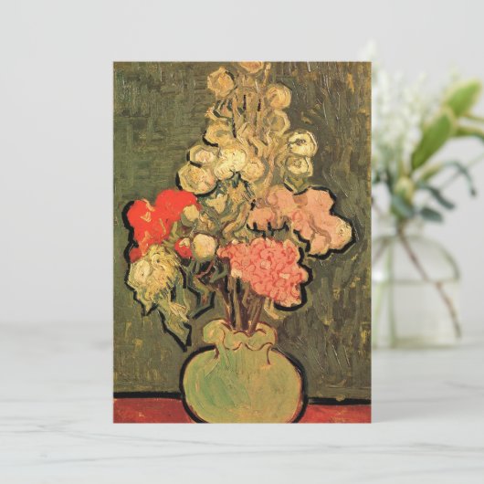 Vase mit Rose Mallows von Vincent van Gogh (Stehend Vorderseite)