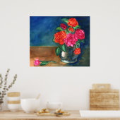 Vase mit Rose Poster (Küche)