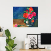 Vase mit Rose Poster (Heimbüro)