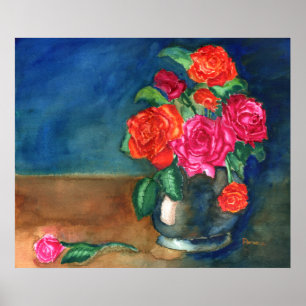 Vase mit Rose Poster