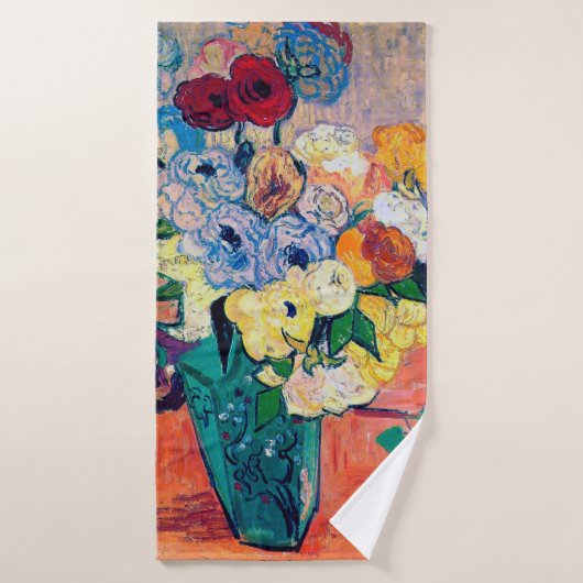 Vase mit Rose und Anemonen, Van Gogh Badehandtuch (Badehandtuch)