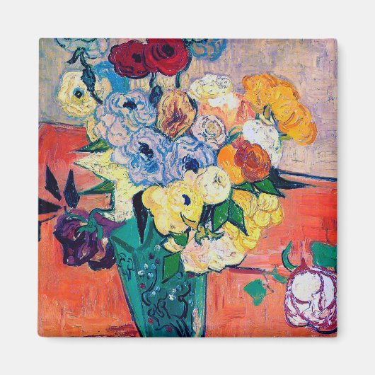 Vase mit Rose und Anemonen, Van Gogh Magnet (Vorne)
