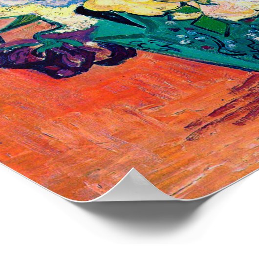 Vase mit Rose und Anemonen, Van Gogh Poster (Ecke)