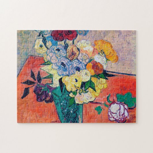 Vase mit Rose und Anemonen, Van Gogh Puzzle (Horizontal)
