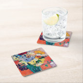 Vase mit Rose und Anemonen, Van Gogh Rechteckiger Pappuntersetzer (Vor Ort)