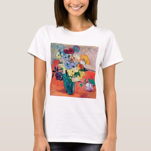 Vase mit Rose und Anemonen, Van Gogh T-Shirt (Vorderseite)