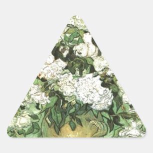 Vase mit Rose - Van Gogh Dreieckiger Aufkleber