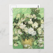 Vase mit Rose - Van Gogh Postkarte (Vorne/Hinten)