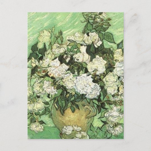 Vase mit Rose - Van Gogh Postkarte (Vorderseite)