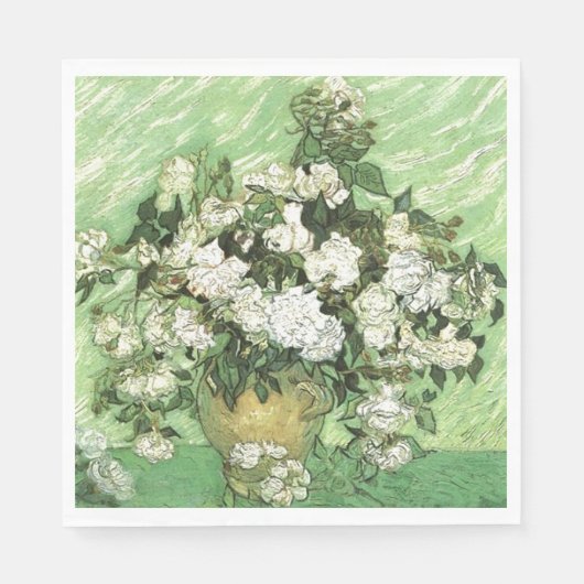 Vase mit Rose - Van Gogh Serviette (Vorderseite)