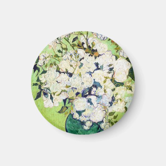 Vase mit Rose Vincent Van Gogh Gemälde Magnet (Vorne)