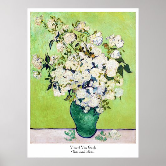Vase mit Rose Vincent Van Gogh Gemälde Poster (Vorne)