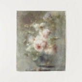 Vase mit Rose von Margaretha Roosenboom Wandteppich (Vorderseite)