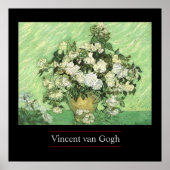 Vase mit Rose von van Gogh Poster Print (Vorne)