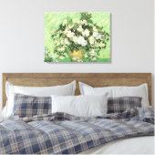 Vase mit Rose von van Gogh Wrapped Canvas Leinwanddruck (Insitu (Schlafzimmer))
