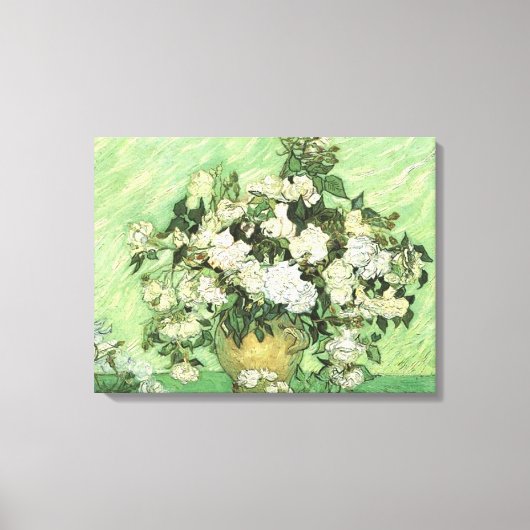 Vase mit Rose von van Gogh Wrapped Canvas Leinwanddruck (Vorderseite)