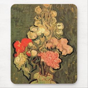 Vase mit Rosen-Malven von Vincent van Gogh Mousepad