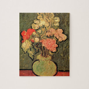 Vase mit Rosen-Malven von Vincent van Gogh Puzzle