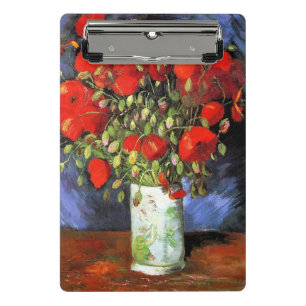 Vase mit roten Mohnblumen Gemälde von Van Gogh Mini Klemmbrett