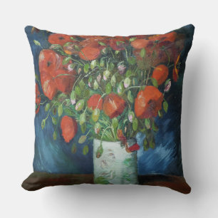 Vase mit roten Mohnblumen Vincent van Gogh Kissen