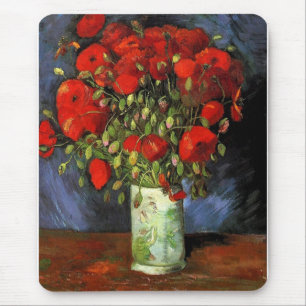 Vase mit roten Mohnblumen Vincent van Gogh Mousepad
