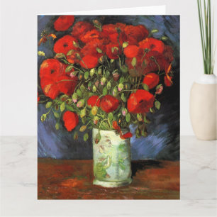 Vase mit roten Mohnblumen von Vincent Van Gogh Karte