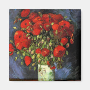 Vase mit roten Mohnblumen von Vincent van Gogh Magnet