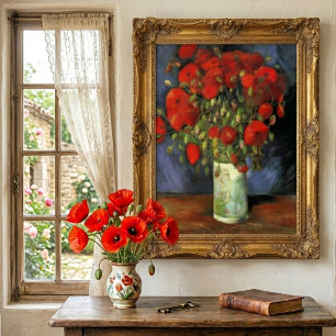 Vase mit roten Mohnblumen von Vincent van Gogh Poster