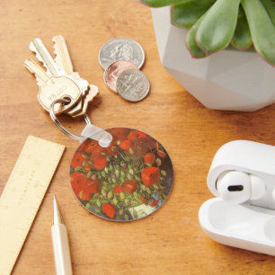 Vase mit roten Mohnblumen von Vincent van Gogh Schlüsselanhänger