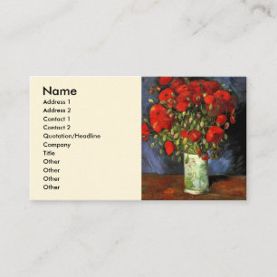 Vase mit roten Mohnblumen von Vincent van Gogh Visitenkarte