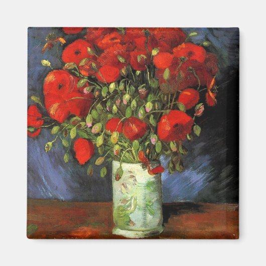 Vase mit Roten Pfefferlingen von Vincent Van Gogh Magnet (Vorne)
