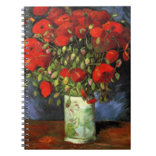 Vase mit Roten Pfefferlingen von Vincent Van Gogh Notizblock