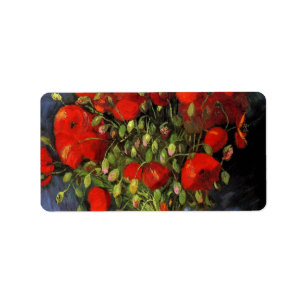 Vase mit roten Pflücken von Vincent van Gogh Adressaufkleber