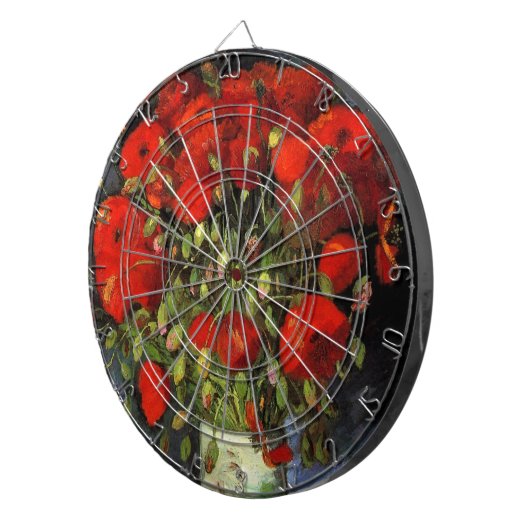Vase mit roten Pflücken von Vincent van Gogh Dartscheibe (Vorderseite rechts)