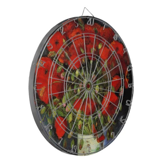 Vase mit roten Pflücken von Vincent van Gogh Dartscheibe (Vorderseite Links)