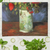 Vase mit roten Pflücken von Vincent van Gogh Geschirrtuch (Gefaltet)