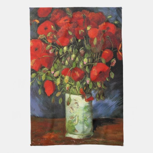 Vase mit roten Pflücken von Vincent van Gogh Geschirrtuch (Vertikal)