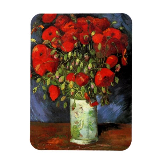 Vase mit roten Pflücken von Vincent van Gogh Magnet (Vertikal)