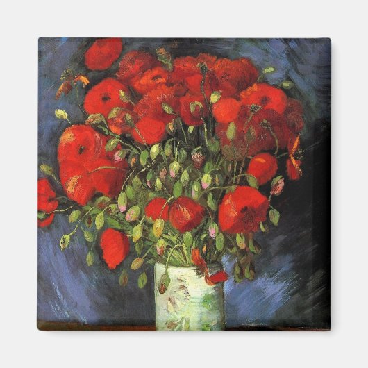 Vase mit roten Pflücken von Vincent van Gogh Magnet (Vorne)