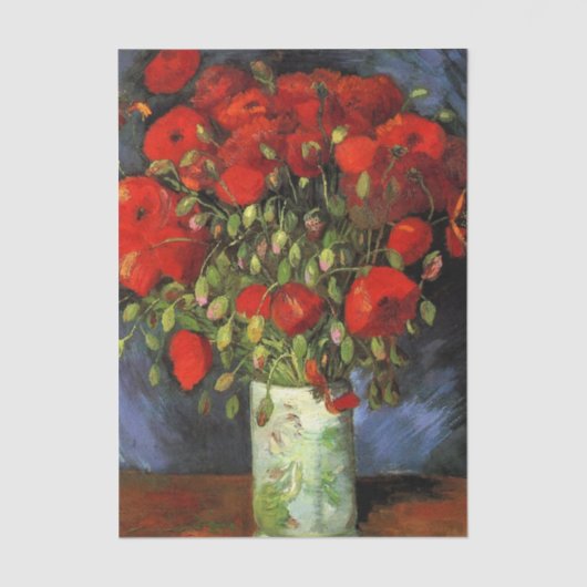 Vase mit roten Pflücken von Vincent van Gogh Seidenpapier (Vorderseite)