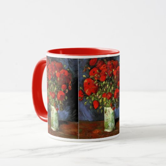 Vase mit roten Pflücken von Vincent van Gogh Tasse (Vorderseite Links)