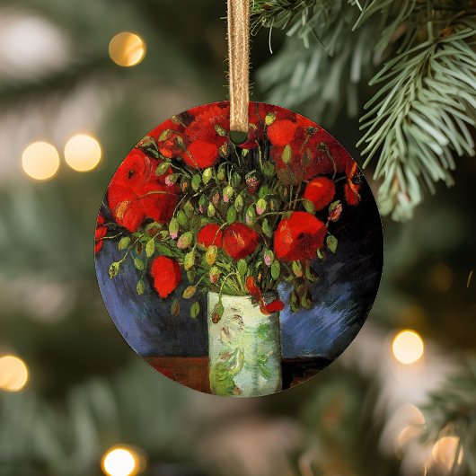 Vase mit roten Poppies | Vincent van Gogh Keramik Ornament