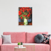 Vase mit roten Poppies | Vincent van Gogh Leinwanddruck (Insitu (Wohnzimmer))