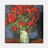 Vase mit roten Poppies | Vincent van Gogh Magnet (Vorne)