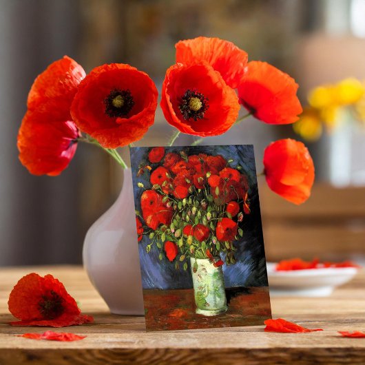 Vase mit roten Poppies | Vincent Van Gogh Postkarte