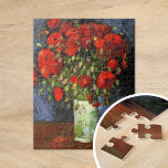 Vase mit roten Poppies | Vincent van Gogh Puzzle<br><div class="desc">Vase with Red Poppies von Vincent van Gogh ist ein faszinierendes Stillleben-Gemälde, das die lebendige Verwendung von Farbe und expressivem Pinsel durch den Künstler unterstreicht. Das Gemälde enthält eine einfache Ohrenvase, gefüllt mit fett-, krummen Mohn, Set vor einem texturierten, gedämpften Hintergrund. Der Kontrast zwischen den lebhaften Blume und der gedämpften...</div>