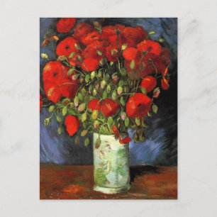 Vase mit roten Pupien von Van Gogh Postkarte