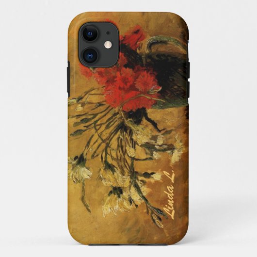 Vase mit roten und weißen Nelken, van Gogh Case-Mate iPhone Hülle (Rückseite)